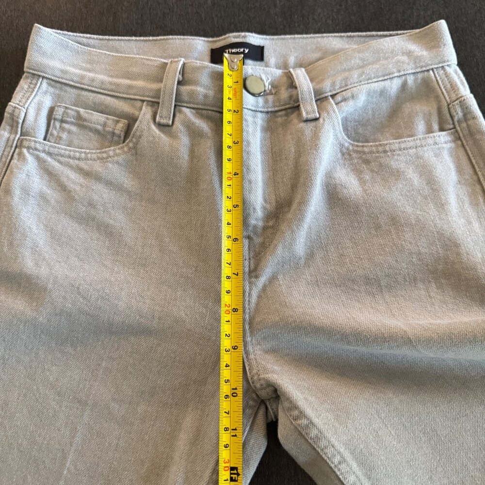 Theory Treeca Straight-Leg Mid Rise Cotton Blend Women's Gray Jeans Size 26 NWOT - Picture 11 of 11
